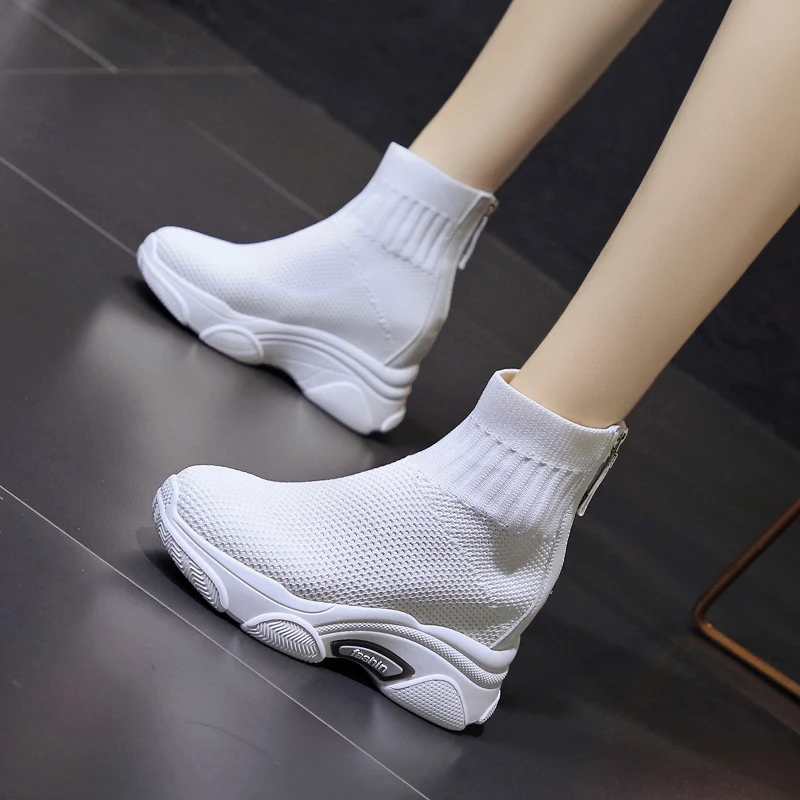 

Autumn and Winter Short Boots 2020 New Korean version summer Martin women's socks thick inside the increase red cigarette boots