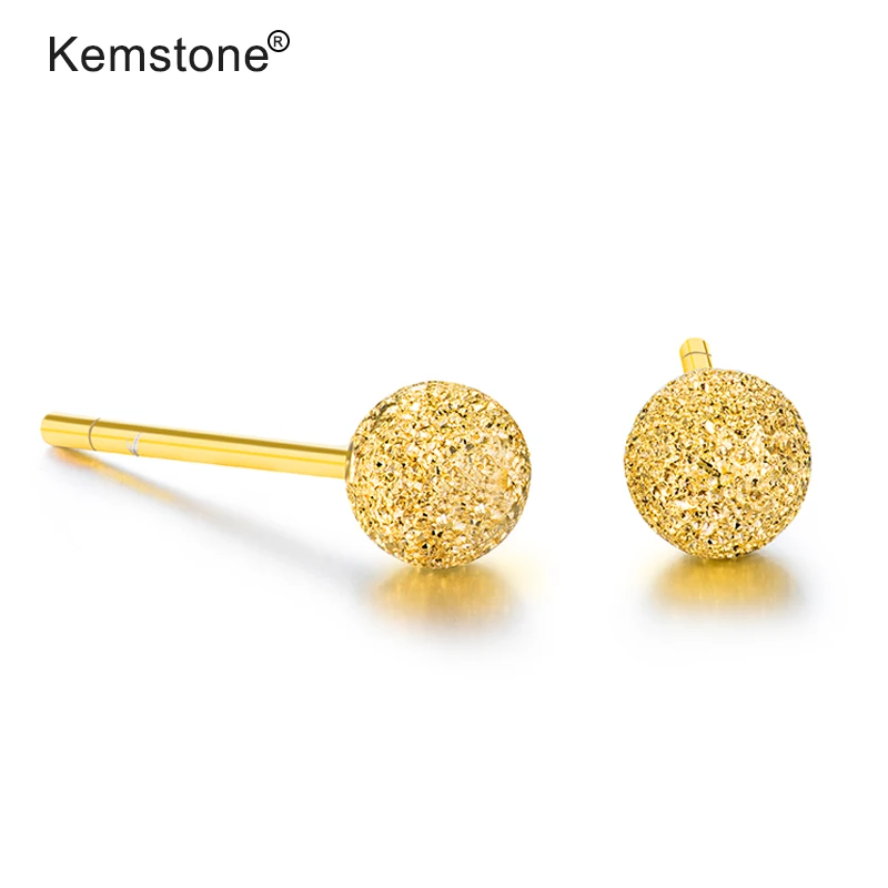 Kemstone 925 серебристого цвета с милыми бубонами серьги-гвоздики ювелирное изделие