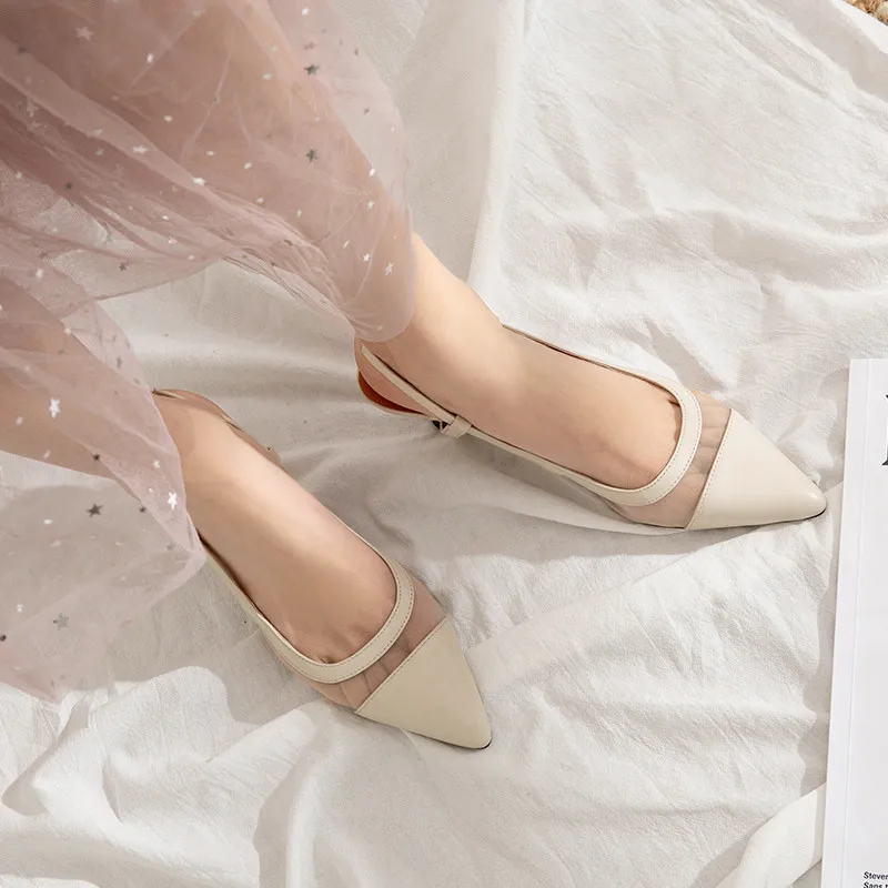 

CONASCO Fashion Elegant Casual Summer New Arrival Women Sandals Pumps Genuine Leather Cow Leather Mesh High Heels Shoes Woman