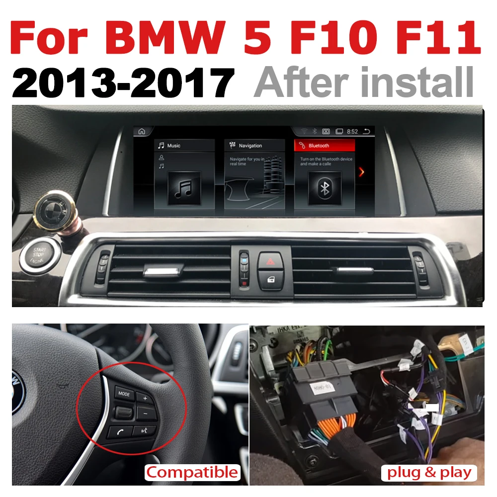 Android 7 0 Автомобильный мультимедийный плеер для BMW 5 серии F10 F11 2013 ~ 2017 NBT WiFi GPS Navi