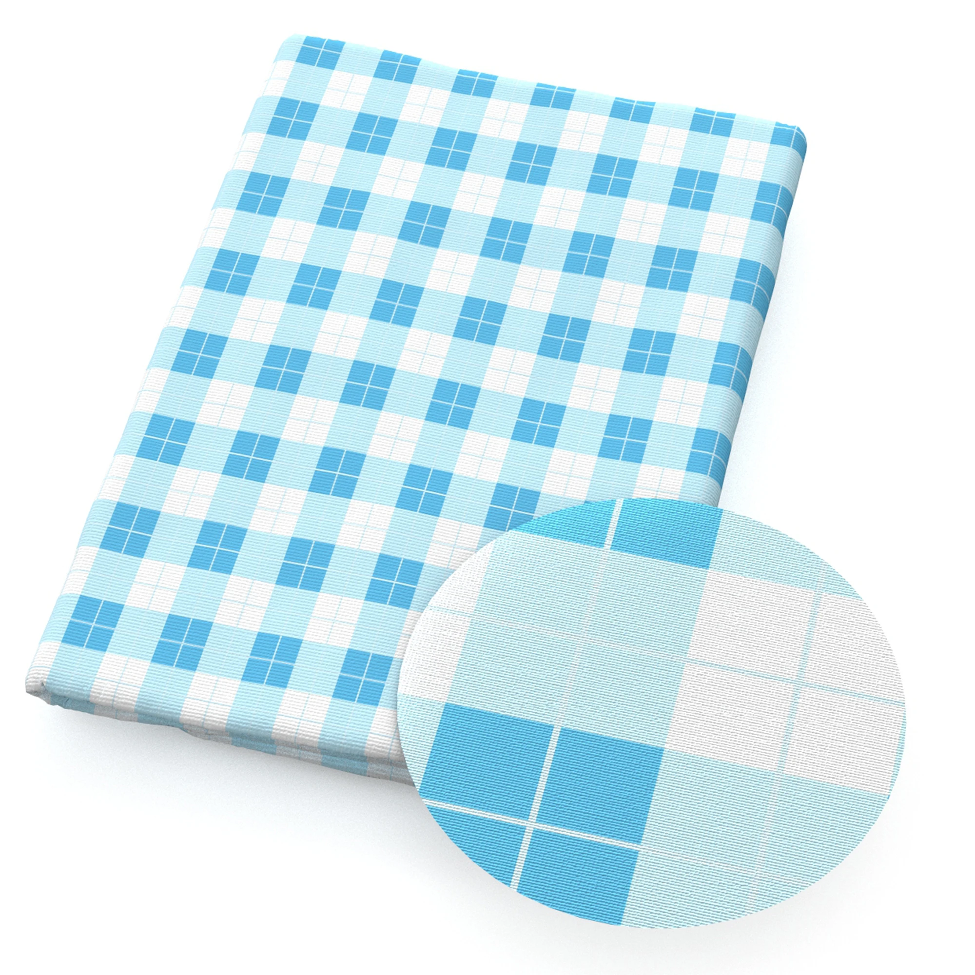 Синяя Клетчатая сетка геометрические узоры Полиэстер хлопчатобумажная ткань