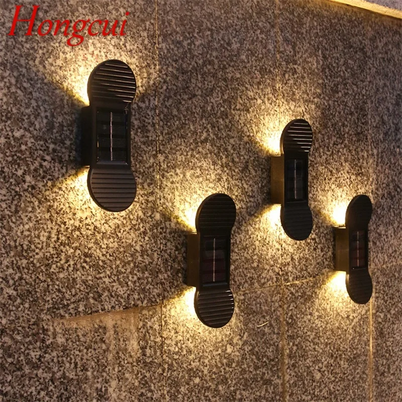 

Hongcui Creative Outdoor Wall Light Fixtures Modern Black Waterproof LED Lamp for Home Porch Balcony Decoration 2 Pack