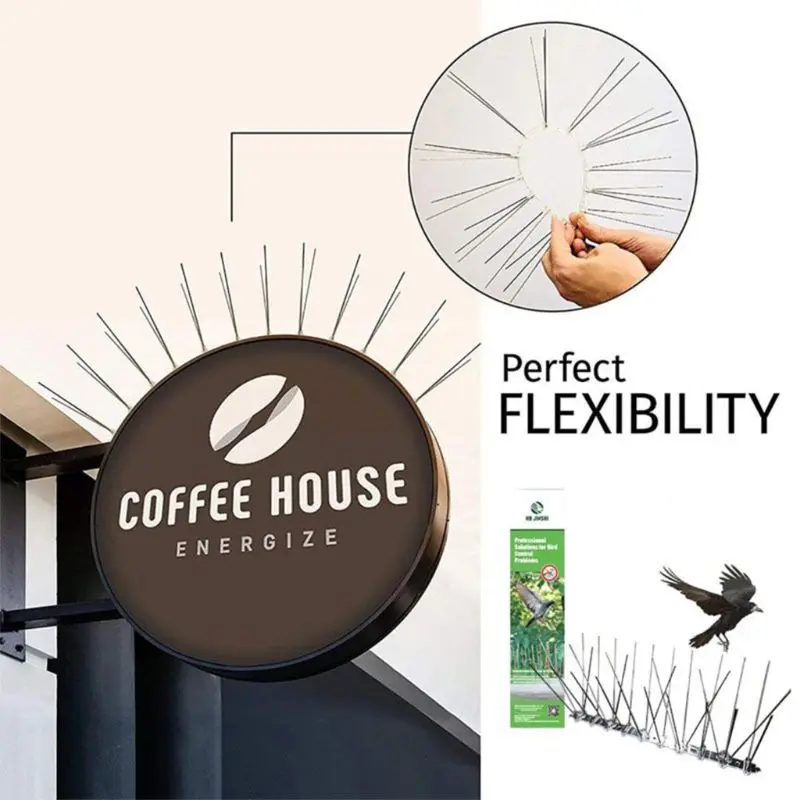 

2 Sets Stainless Steel Bird Repellent Spikes Anti Pigeon Nail Deterrent Tool Repellent Fence Garden Supplies