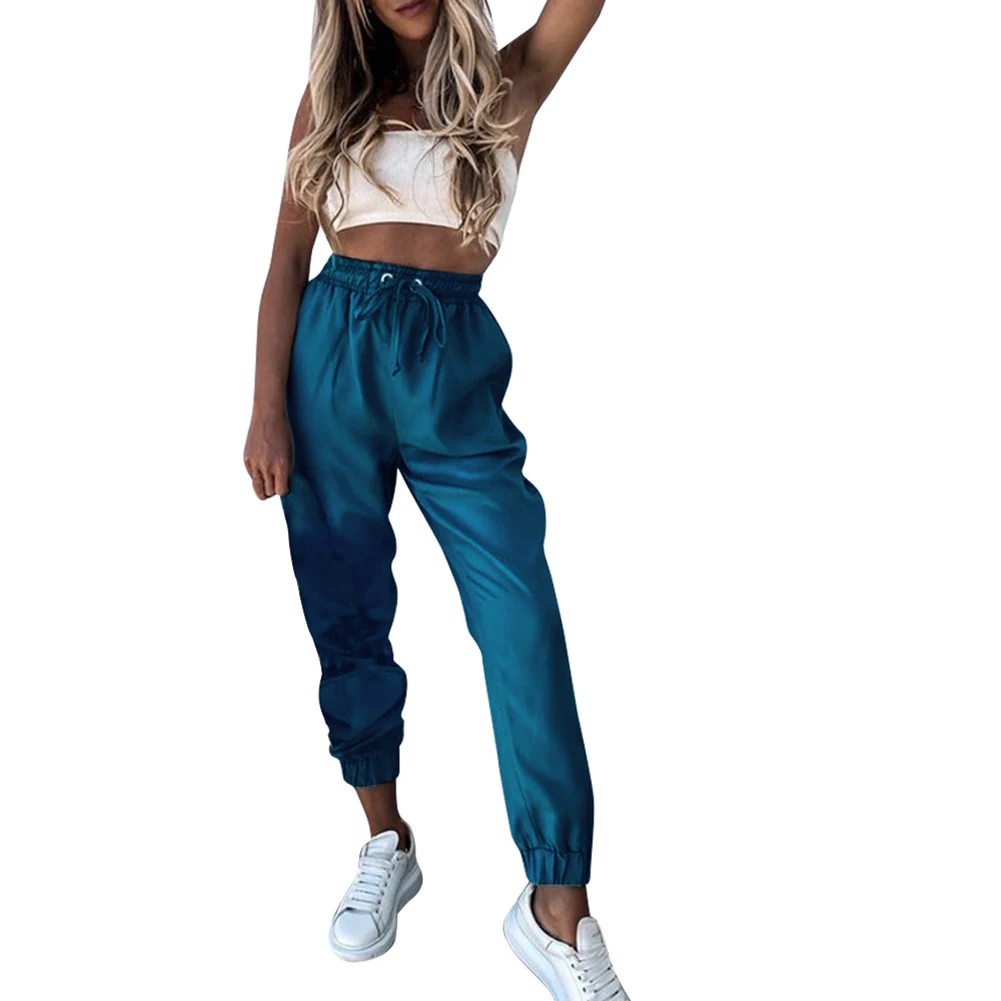 

Summer Women Loose Casual Sweatpants High Waist Ankle Tied Drawstring Pockets Long Pants Sports Trousers Lightweight Sweatpants