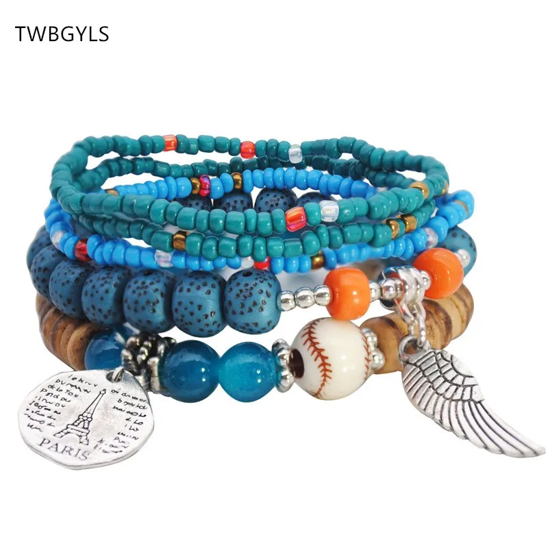 

Bohemian ethnic style jewelry bracelet female multi-layer stretch rice bead bracelet and European and American jewelry