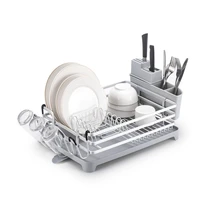 kitchen dish rack super large capacity aluminum alloy drain storage shelf tray 304 stainless steel for hold dishes cup bowls