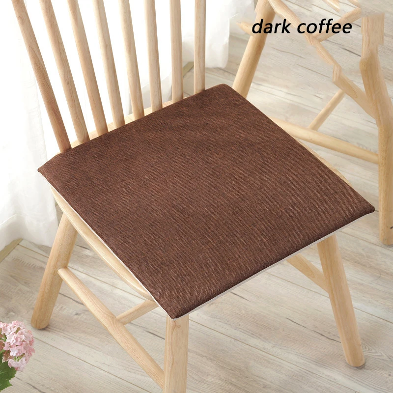 dark coffee 40x40 см подушка для сиденья Нескользящая квадратная однотонная мягкая удобная хлопковая подушка для сиденья ресторанная офисная Подушка для домашнего кресла - Цвет: dark coffee