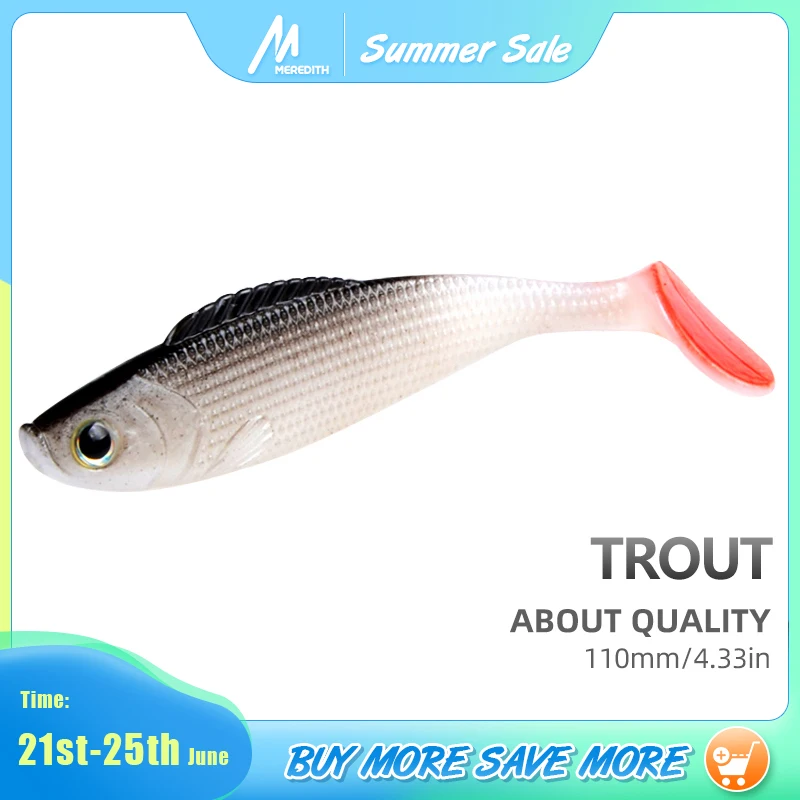 Реалистичная рыболовная Мягкая приманка MEREDITH 13 г/110 мм 10 шт./лот|lifelike lures|soft lurefishing