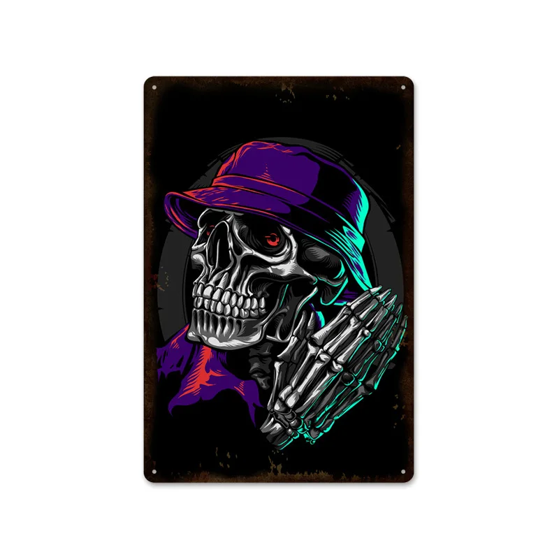 Жестяной знак украшение детской комнаты винтажный череп мультяшная