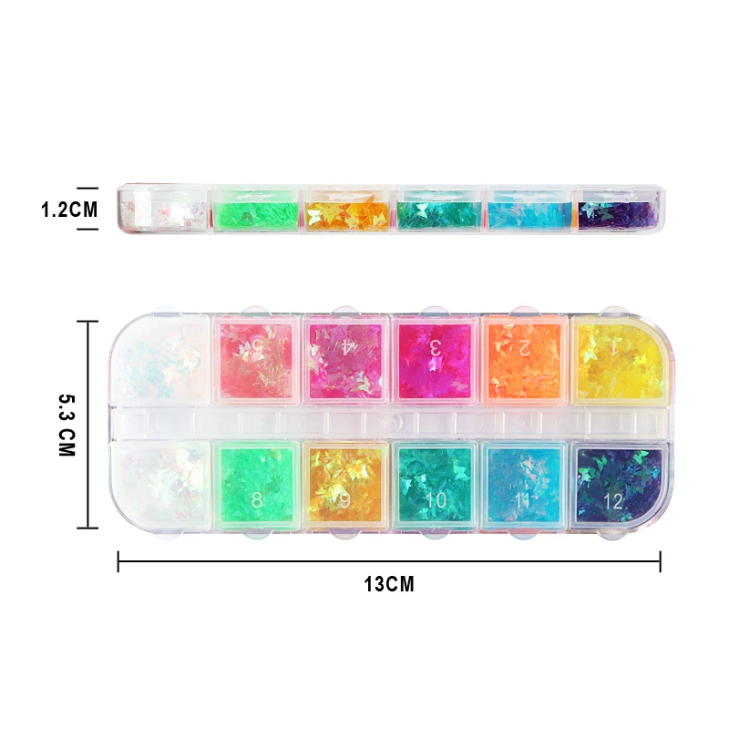 

Candy Color Butterfly Nail Art Sequins Shiny Paillette Glitter Flakes Spring Butterfly Design French Manicure Nail Decorations