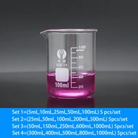 set 1 4 labotatory glass beaker measuring cup high temperature resistance all sizes