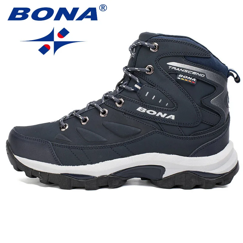 Кроссовки BONA мужские с высокими берцами Нескользящие водонепроницаемые кожаная