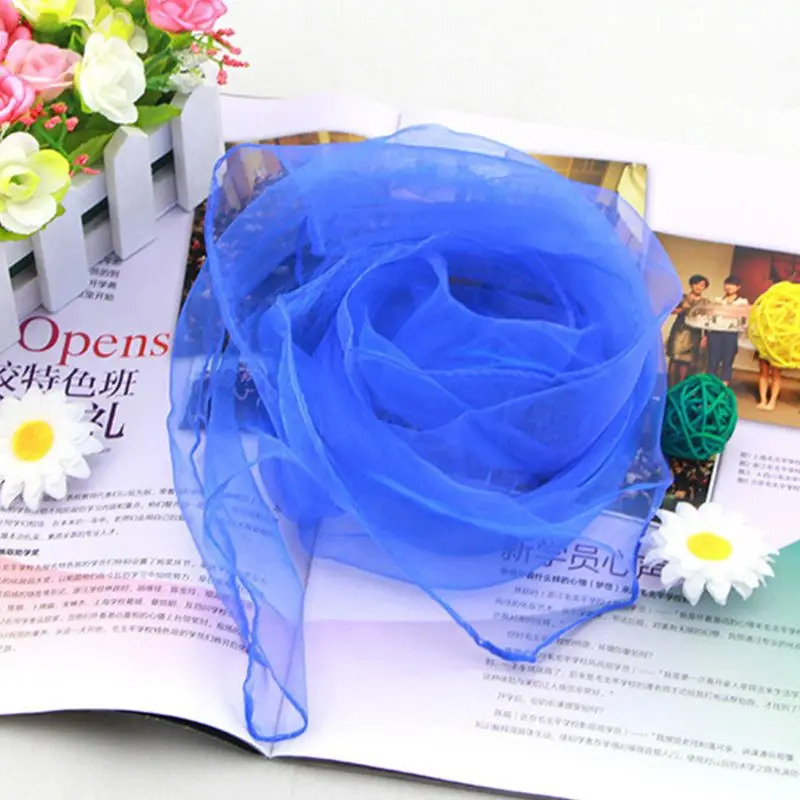 

12Pcs Women Girl Square Juggling Chiffon Dance Scarves Magic Tricks Performance Props Kindergarten Candy Color Movement Kerchief