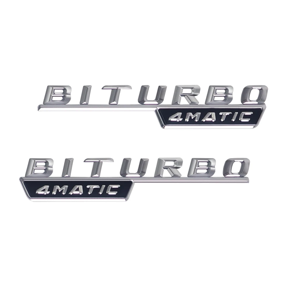 1 пара BITURBO 4matic значок боковой корпус крыло надпись логотип отделка 3D Стикеры для