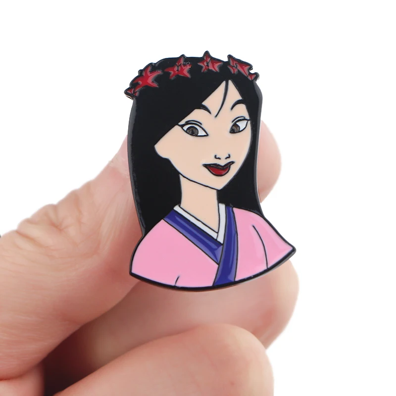 Милые эмалированные Броши LB1995 Mulan булавки для женщин новые модные украшения