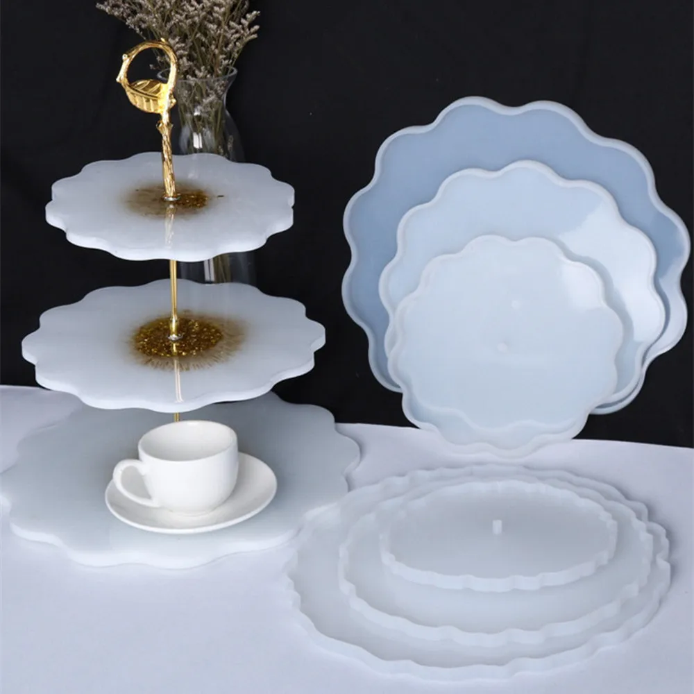 3 шт. круглые формы для подставок в виде цветов литья из смолы силиконовые фруктов