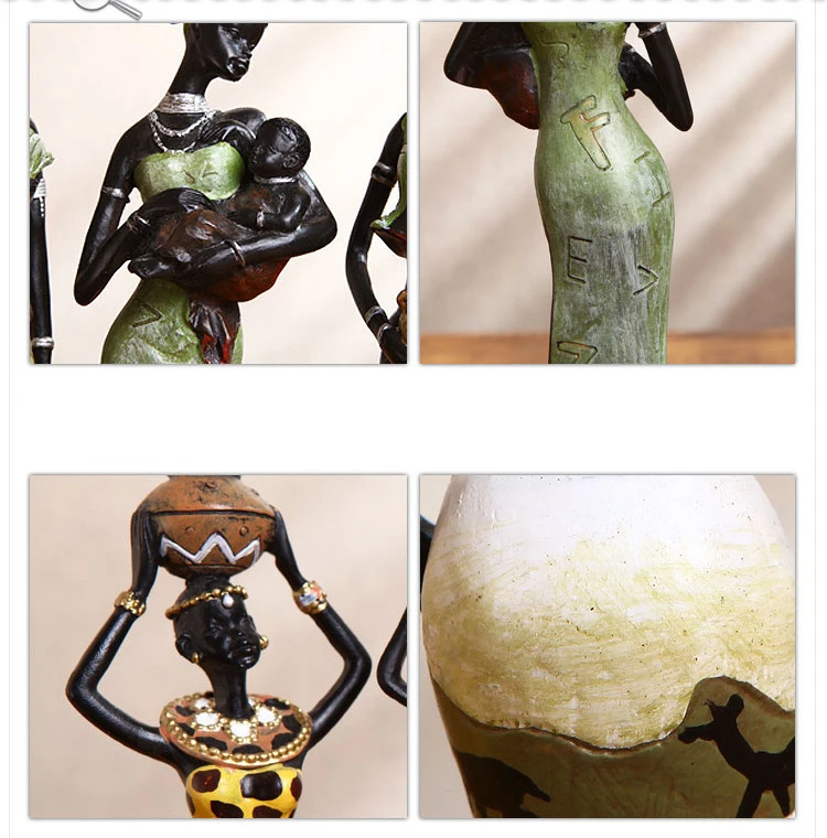 Бутик комплект из 3 предметов в стиле ретро ваза африканском статуя женщины