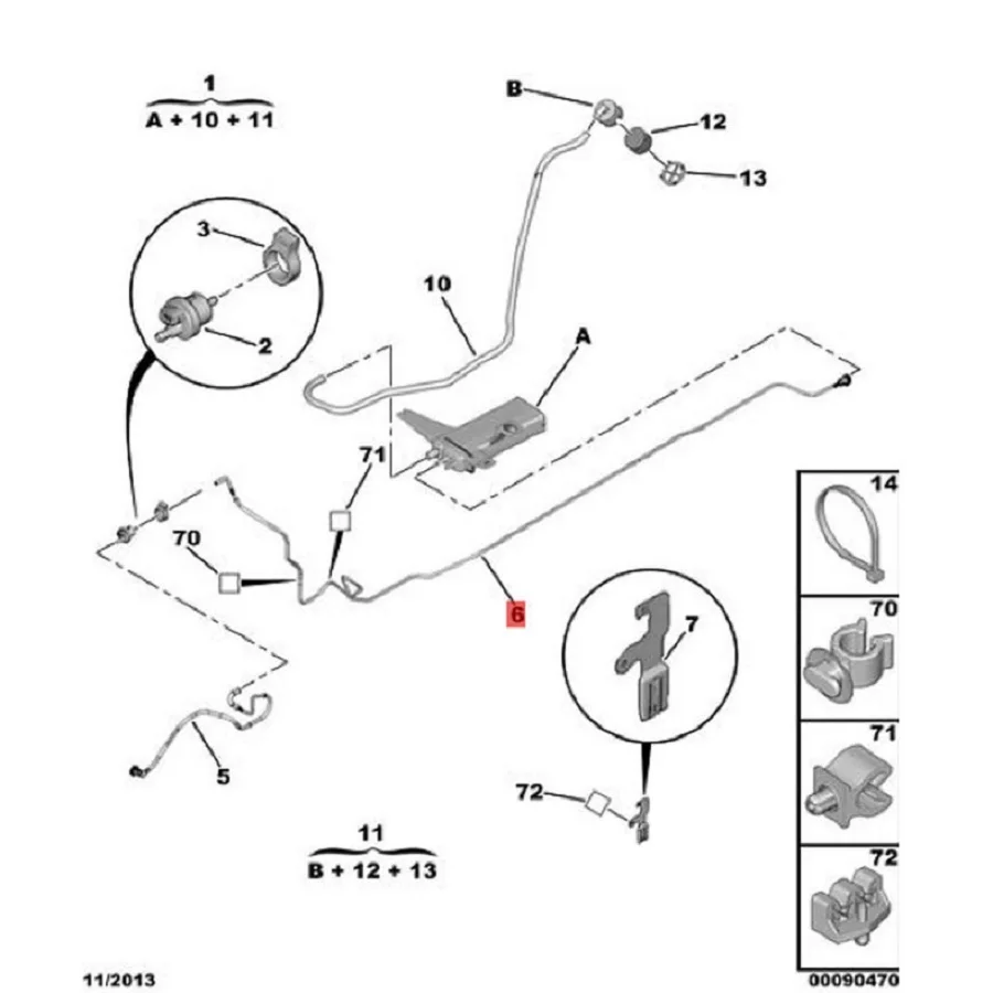 

1507P0 Genuine Oil Vapor Circulation Pipe Joint Carbon Canister Exhaust Pipe For Peugeot 508 Citroen C5 Free Shipping
