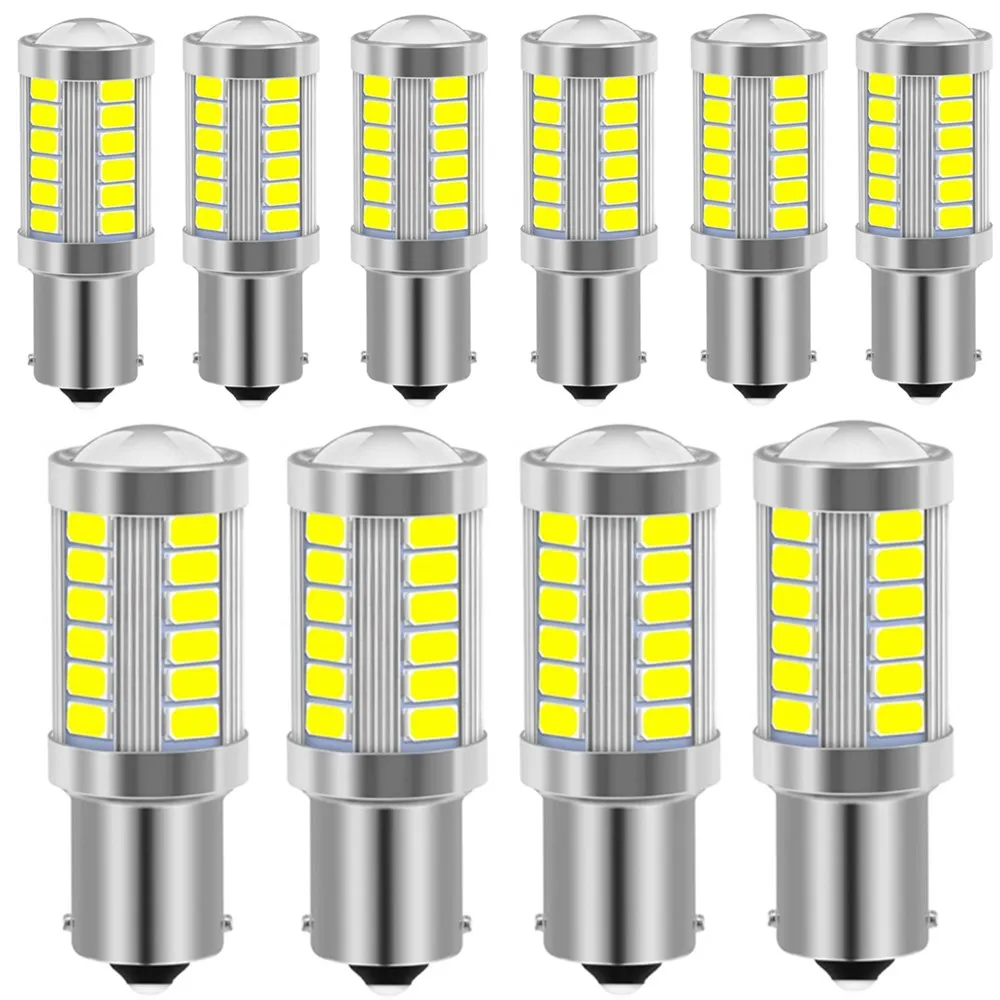 10x сигнальная Лампа 3 6 W 5630 33 SMD BAU15S светодиодный PY21W лампы автомобильные тормозные