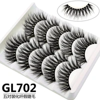 5pairs 3d faux mink hair false eyelashes naturalthick long eye lashes wispy makeup beauty extension tools