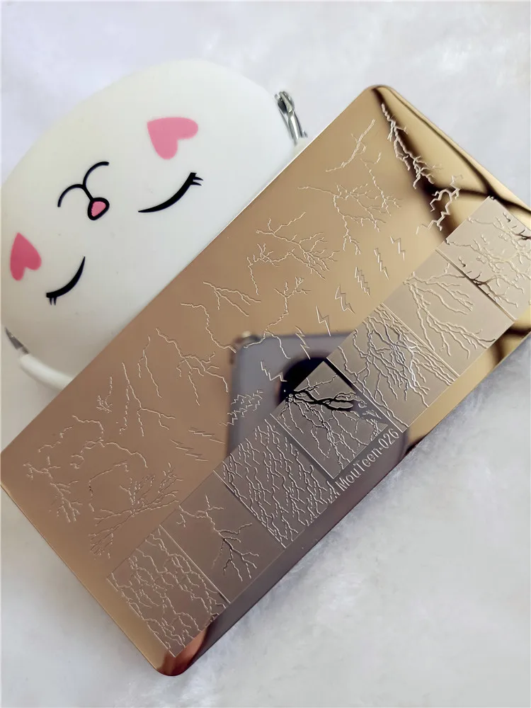 Новый мультяшный штамп для ногтей принцесса красное Персиковое сердце пластина