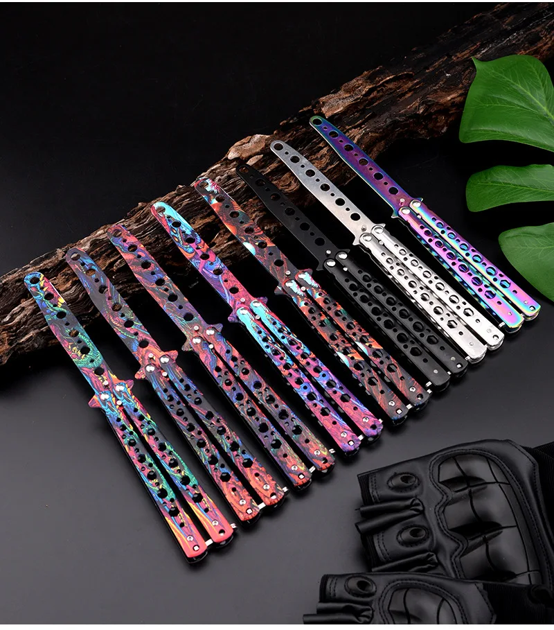 Тренировочный нож-бабочка для начинающих универсальный стальной игровой