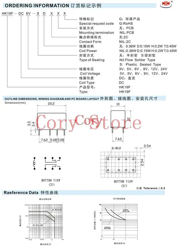 10 шт. электромагнитные реле постоянного тока 3 В/5 В/9 В/12 В/24 В