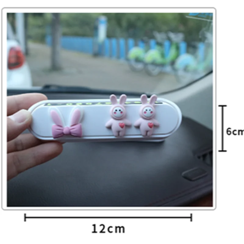 

Phone Number In The Car Parking Plate Hidden Design Creative Cartoon For Auto Interior Decoration Smartphone Accessories Women