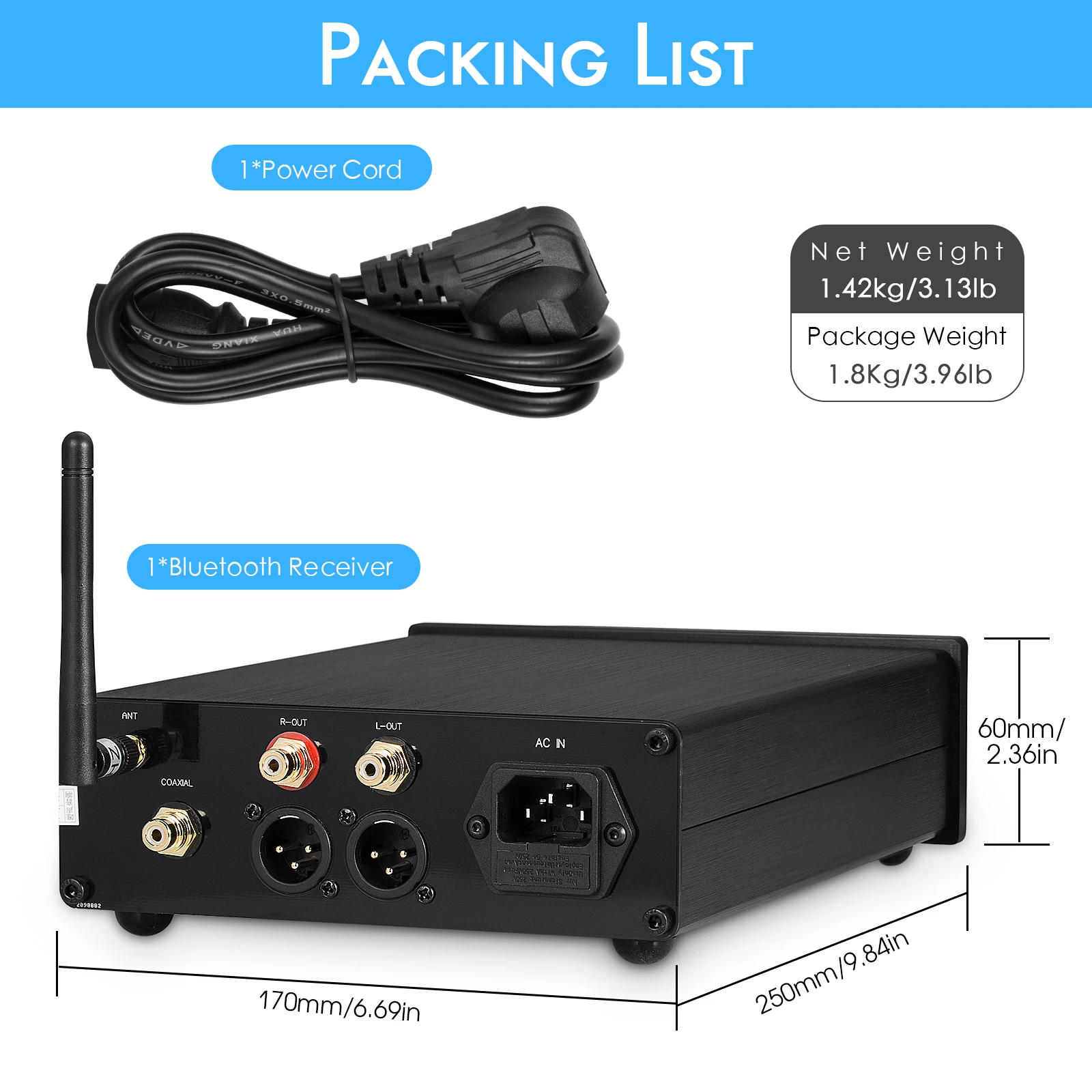 Douk Audio HiFi Bluetooth 5.1 Stereo Receiver Balanced XLR Home Adapter D/A Converter Digital Interface 24Bit/96KHz LDAC | Электроника