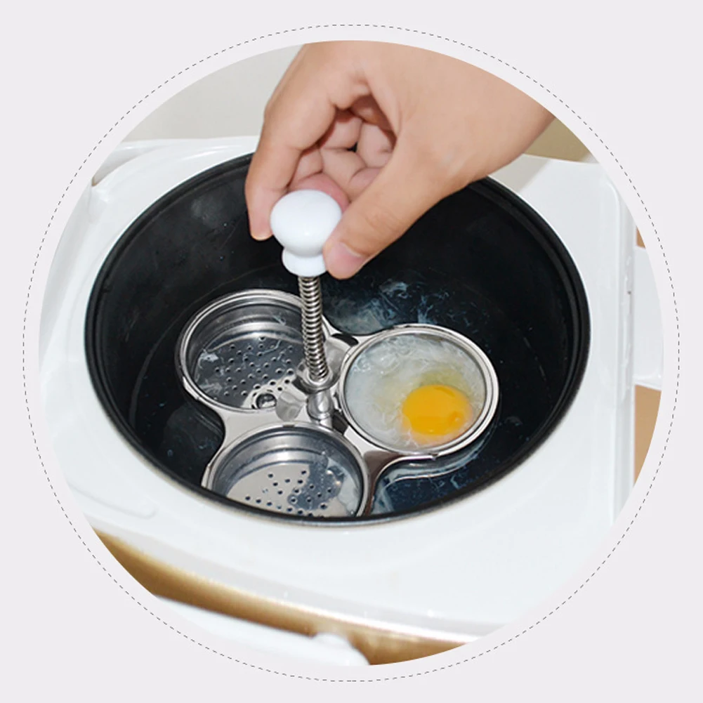 

1PC Stainless Steel Egg Poacher Non-stick Egg Cooker Poached Baking Kitchen Tool Pancake Maker Kitchen Steamer Cookware