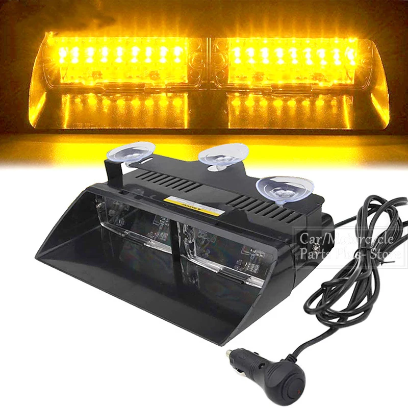 

16LED Suction Cup Shovel Lamp Car Police Flash Front Stop Lamp Rear Stop Lamp High Power Flash Lamp 48W Suction Cup Warning Lamp