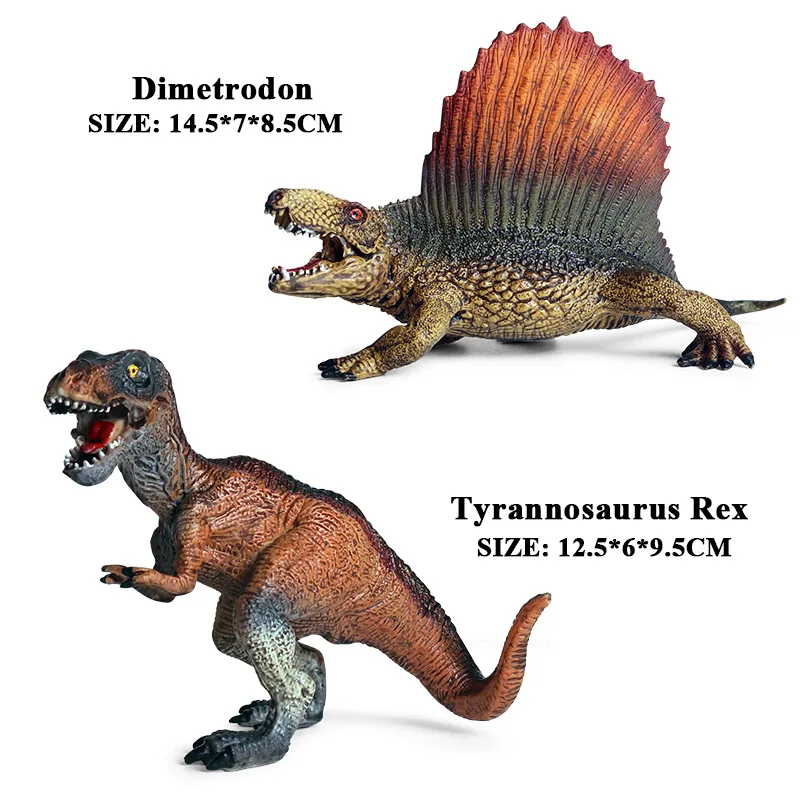 2pcs Oenux достаринный дикарь Юрского Периода Динозавры T-REX спинозавр карнотаурус теризинозавр животные модель фигурки Детские игрушки - Цвет: 2pcs