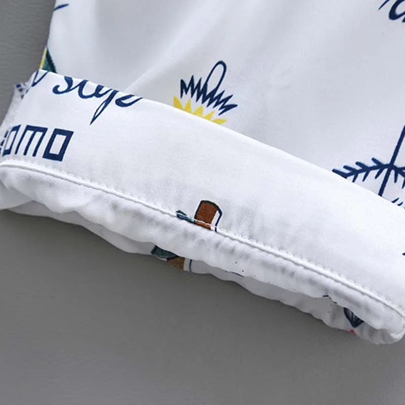 

Christmas Baby Kids Pajamas Set Children's Suit Kids Clothes Toddler Ice Silk Print Short Sleeve Tops+Pants Set Home Wear 2Pcs