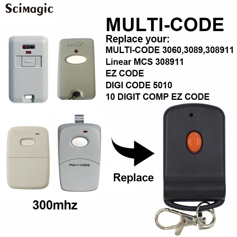 Пульт дистанционного управления для гаражных ворот Digi Code 5010 300 МГц 3 шт.|gate opener remote