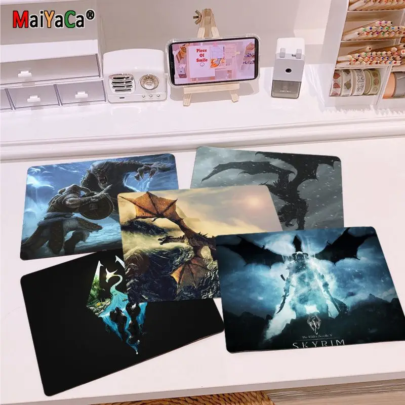 

MaiYaCa In Stocked Skyrim mouse pad gamer play mats Smooth Writing Pad Desktops Mate gaming mouse pad