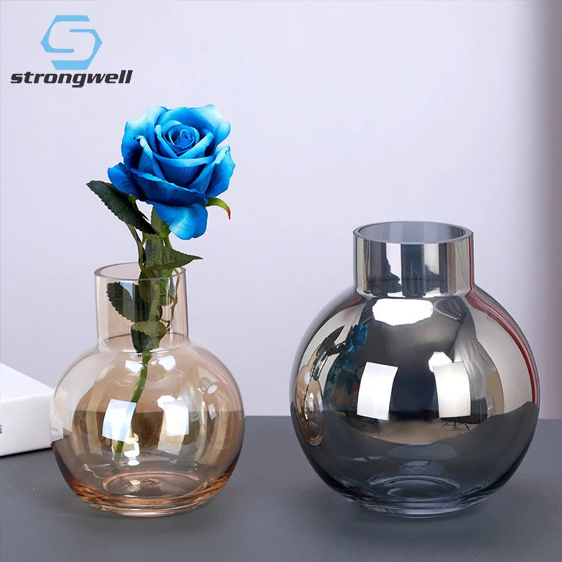 

Прозрачная ваза для цветов Strongwell, украшение для дома, стеклянная ваза, гидропоника, декор для гостиной, телевизора, шкафа