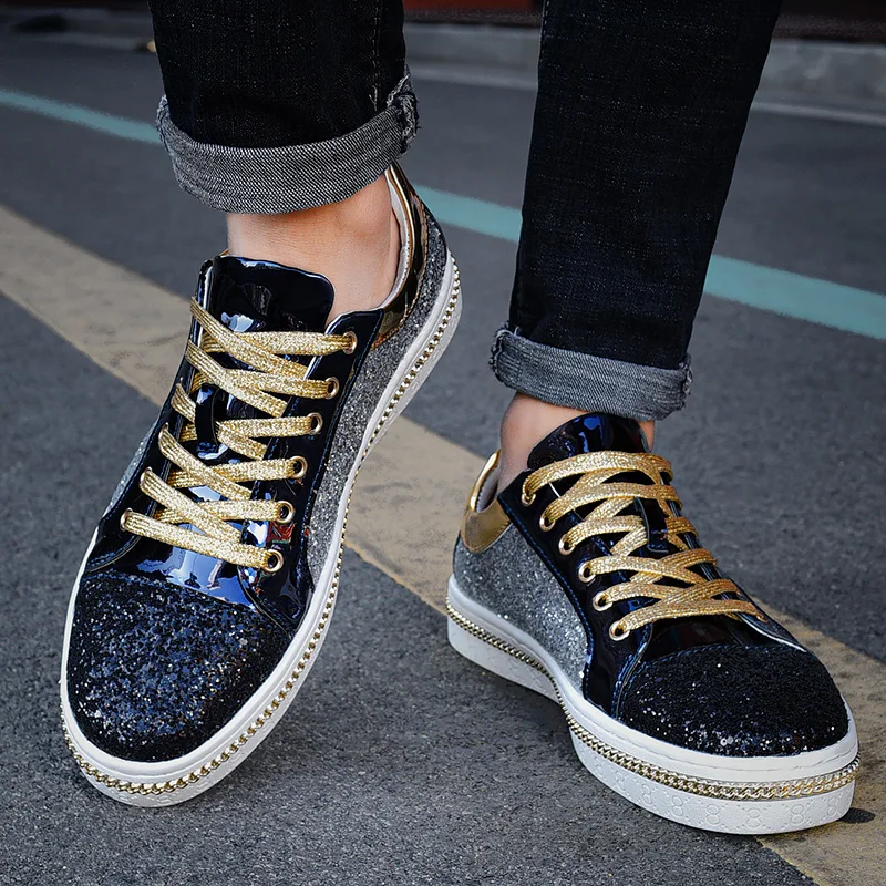 

Off-Bound Men and Women Casual Shoes Bling Shining Party Sneakers Men Flat Walking Shoes Male Skateboard Sneakers Lover Shoes