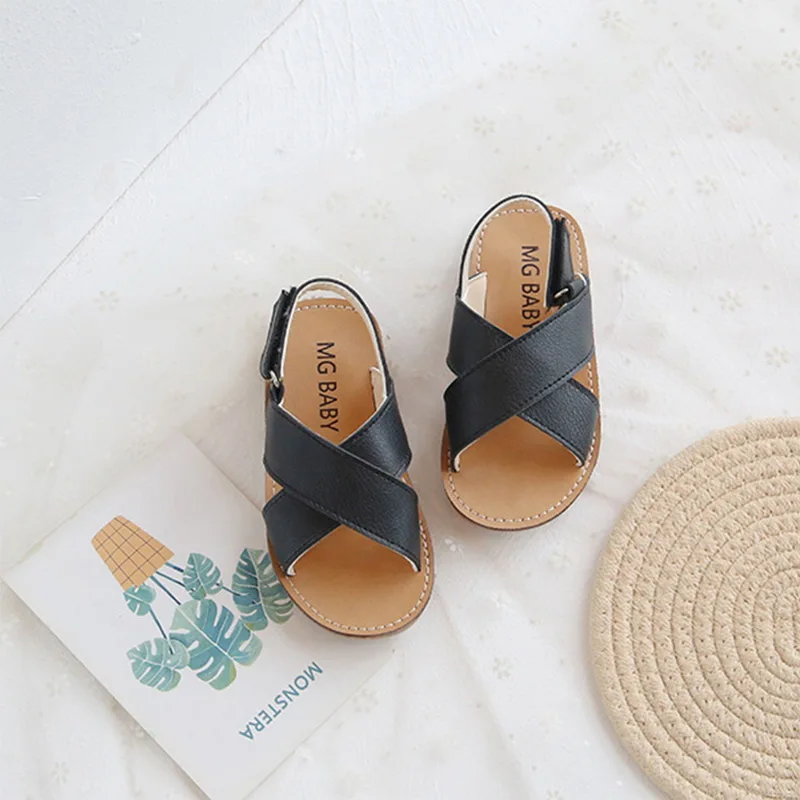 

Toddlers Boys Girls Sandals 2021 Children's Beach Shoes Kids Fashion Summer Sandals Cross-tied Anti-slipe Soft Simple New Hot