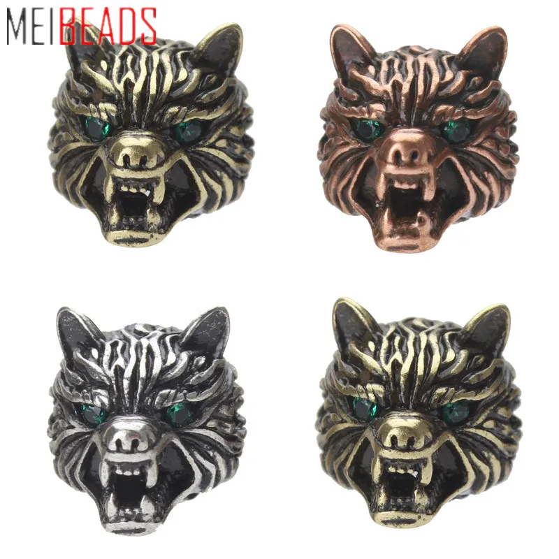 MeiBeads Дракон Лев волк собака Амулеты медные классические животные сосна