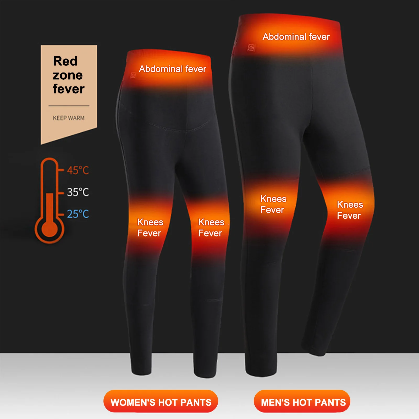 

Heated Pants Cropped Trousers Plush For Women Keep Warm In Winter Black Plus Velvet L-5XL Intelligent Heating Leggings
