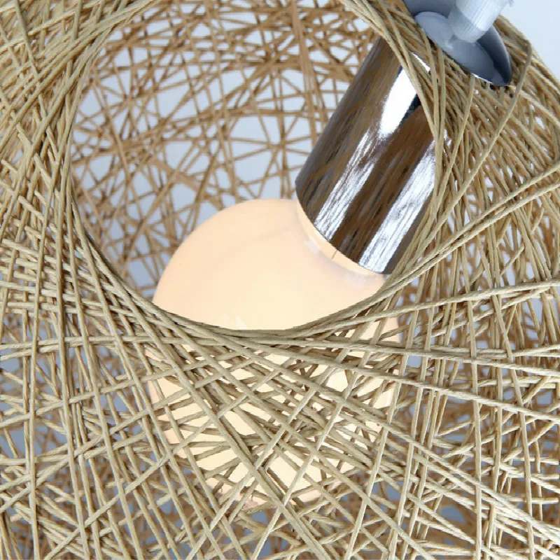 Подвесные лампы в форме гнезда с пеньковым шариком декоративные светильники для