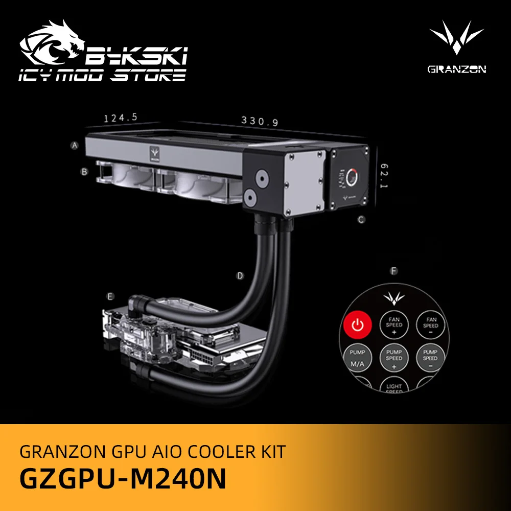 bykski granzon gpu aio cooler kit for rtx 3080 3090 video card mod vga pc water cooling smart speed control pwm pump gzgpu m240n free global shipping
