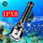 ZHIYU IPX8 мощный фонарь для дайвинга IP68 водонепроницаемый профессиональный фонарь для дайвинга, противоскользящий шнур, 5 сверхъярких ламп