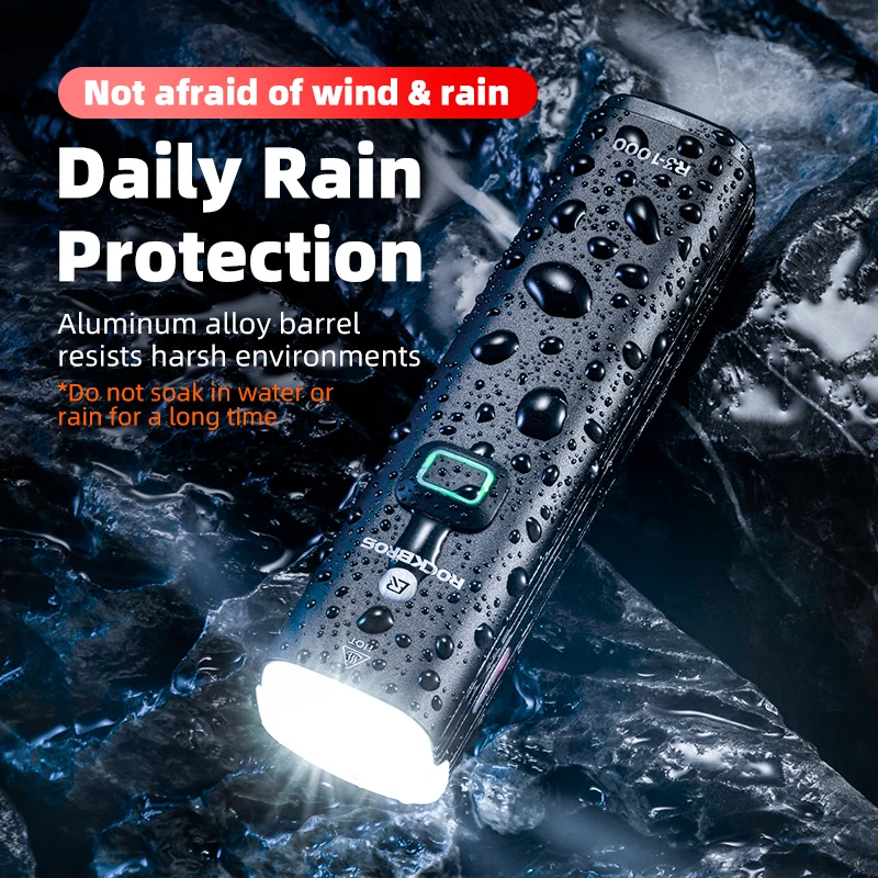 ROCKBROS 1000LM Bike Light Front Lamp USB Rechargeable LED 4800mAh Bicycle Light Waterproof Headlight Bike Accessories