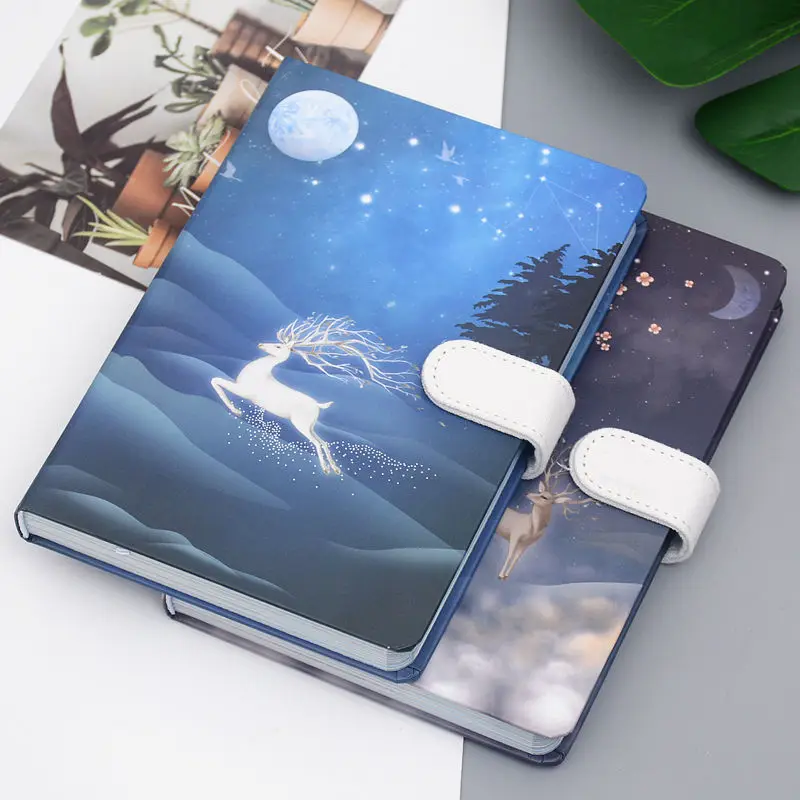 

Notepads Notebook Soft Cover Journal Sketchbook Cuaderno Diary 2021 School Office Supplies Magnetic Buckle Agenda Planner