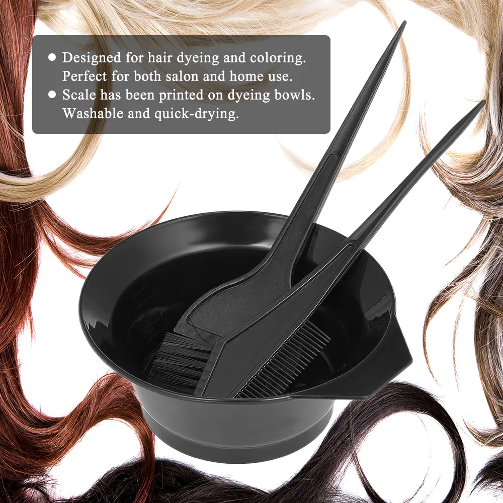 3 шт. набор для окрашивания волос двухсторонний цветной гребень миска краски