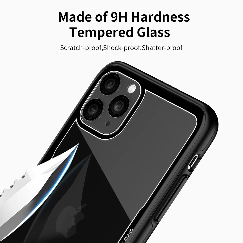 Роскошный чехол для телефона RAXFLY iPhone 11 Pro Max 7 8 Plus прозрачный из закаленного стекла