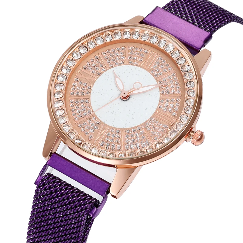 Стразы женские часы со звездным небом ультратонкие Роскошные кварцевые с