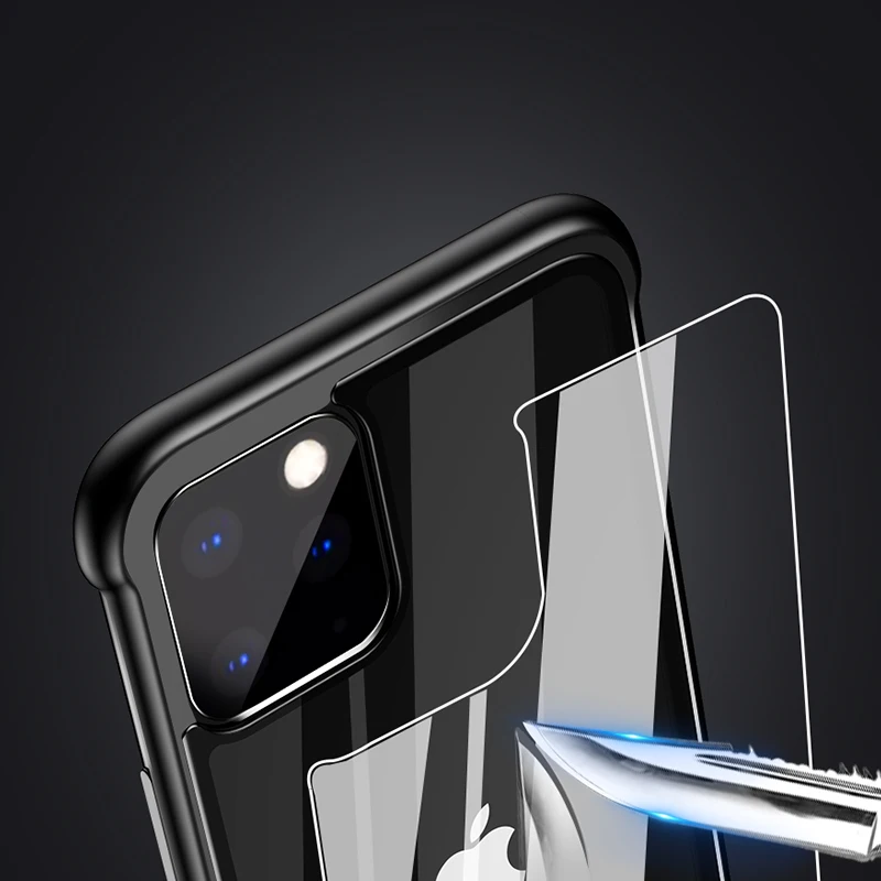 Бронированный металлический чехол-бампер для iPhone 11 Pro Max чехол Pull-Plus закаленное стекло высокопротивоударный чехол для iPhone 11 Pro Coque чехол