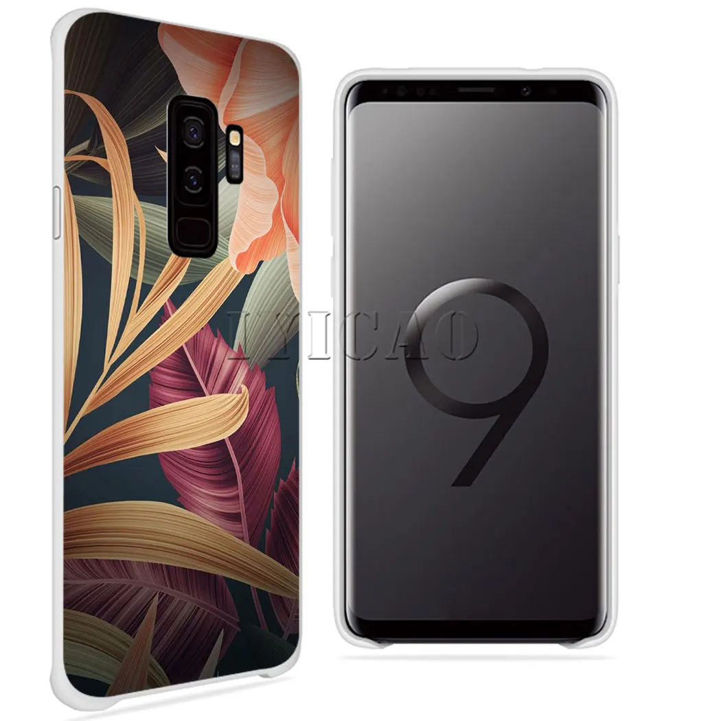 Тропический зеленый листьев растений Жесткий Чехол для samsung Galaxy J6 J5 J1 J2 J3 J7 2017 2016